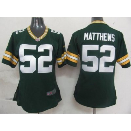 Womens Nike Green Bay Packers 52 Matthews Green Nike NFL Jerseys Womens Nike Green Bay Packers 52 Matthews Green Nike NFL Jerseys