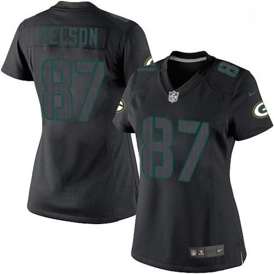 Womens Nike Green Bay Packers 87 Jordy Nelson Limited Black Impact NFL Jersey Womens Nike Green Bay Packers 87 Jordy Nelson Limited Black Impact NFL Jersey