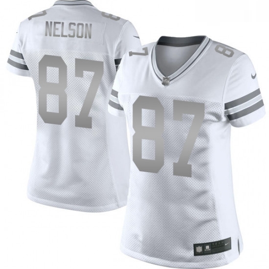 Womens Nike Green Bay Packers 87 Jordy Nelson Limited White Platinum NFL Jersey Womens Nike Green Bay Packers 87 Jordy Nelson Limited White Platinum NFL Jersey