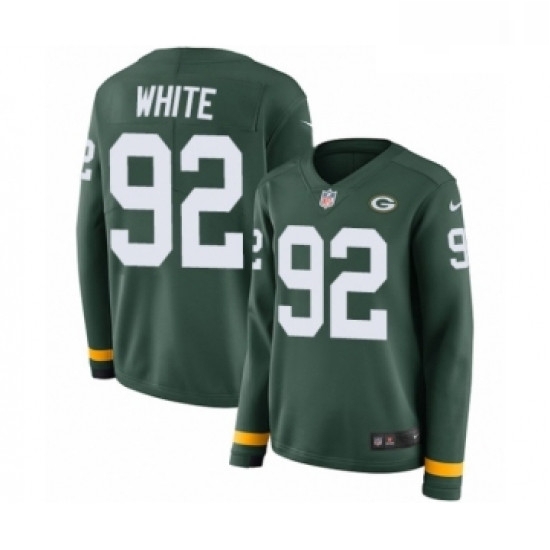 Womens Nike Green Bay Packers 92 Reggie White Limited Green Therma Long Sleeve NFL Jersey Womens Nike Green Bay Packers 92 Reggie White Limited Green Therma Long Sleeve NFL Jersey