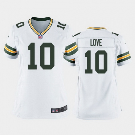 women jordan love green bay packers white game jersey women jordan love green bay packers white game jersey