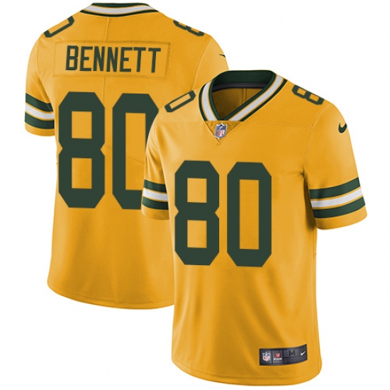 Nike Packers #80 Martellus Bennett Yellow Youth Stitched NFL Limited Rush Jersey Nike Packers #80 Martellus Bennett Yellow Youth Stitched NFL Limited Rush Jersey