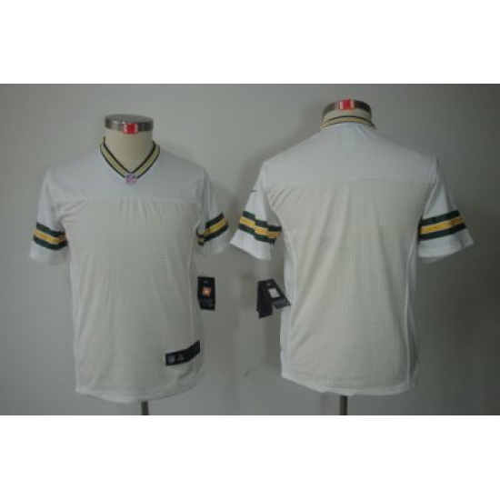 Nike Youth NFL Green Bay Packers Blank White Color[Youth Limited Jerseys]