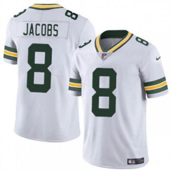 Youth Green Bay Packers 8 Josh Jacobs White Vapor Limited Stitched Football Jersey Youth Green Bay Packers 8 Josh Jacobs White Vapor Limited Stitched Football Jersey