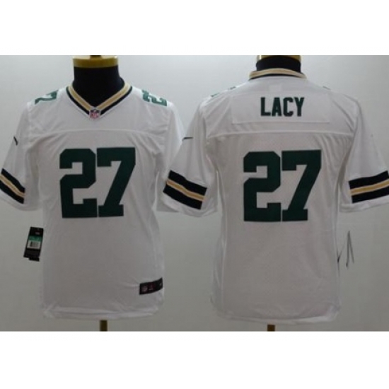 Youth Nike Green Bay Packers #27 Eddie Lacy White Stitched NFL Limited Jersey Youth Nike Green Bay Packers #27 Eddie Lacy White Stitched NFL Limited Jersey