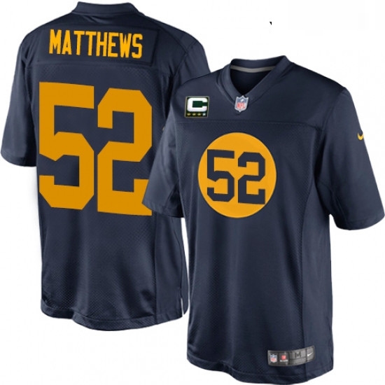 Youth Nike Green Bay Packers 52 Clay Matthews Elite Navy Blue Alternate C Patch NFL Jersey Youth Nike Green Bay Packers 52 Clay Matthews Elite Navy Blue Alternate C Patch NFL Jersey