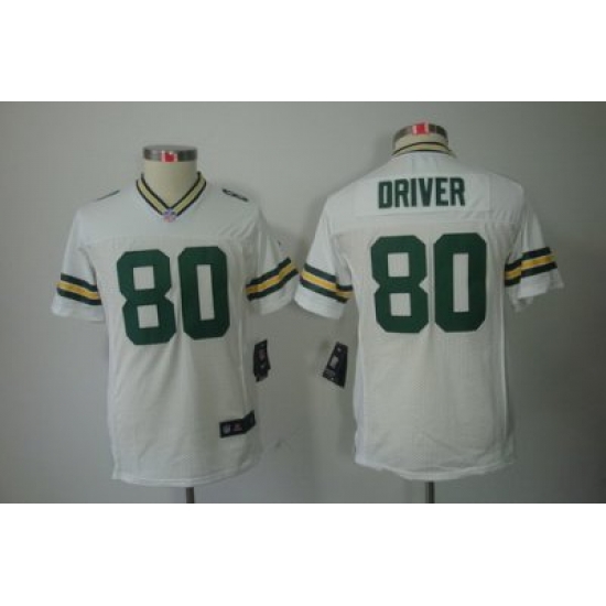 Youth Nike NFL Green Bay Packers #80 Donald Driver White Color[Youth Limited Jerseys]