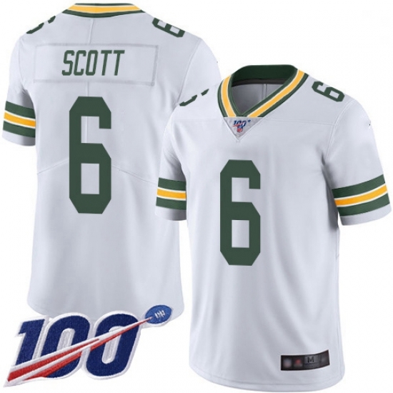 Youth Packers 6 JK Scott White Stitched Football 100th Season Vapor Limited Jersey Youth Packers 6 JK Scott White Stitched Football 100th Season Vapor Limited Jersey