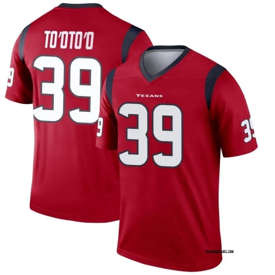Houston Texans 39 HENRY TO'OTO'O Red Stitched Football Jersey Houston Texans 39 HENRY TO'OTO'O Red Stitched Football Jersey