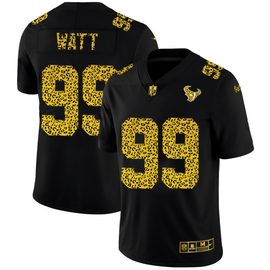 Houston Texans 99 J J Watt Men Nike Leopard Print Fashion Vapor Limited NFL Jersey Black Houston Texans 99 J J Watt Men Nike Leopard Print Fashion Vapor Limited NFL Jersey Black