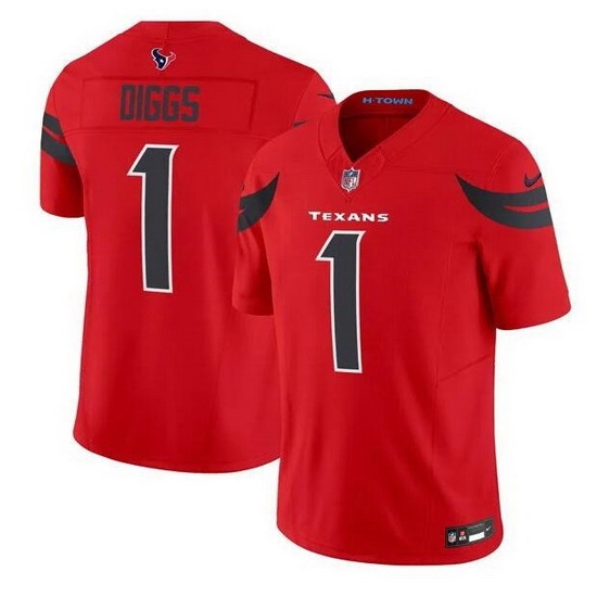 Men Houston Texans 1 Stefon Diggs Red Red 2024 Alternate F U S E Vapor Stitched Jersey Men Houston Texans 1 Stefon Diggs Red Red 2024 Alternate F U S E Vapor Stitched Jersey
