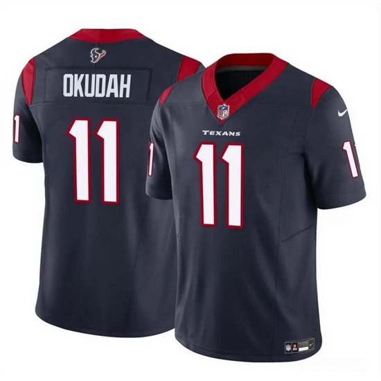 Men Houston Texans 11 Jeff Okudah Navy 2024 F U S E Vapor Untouchable Stitched Football Jersey Men Houston Texans 11 Jeff Okudah Navy 2024 F U S E Vapor Untouchable Stitched Football Jersey