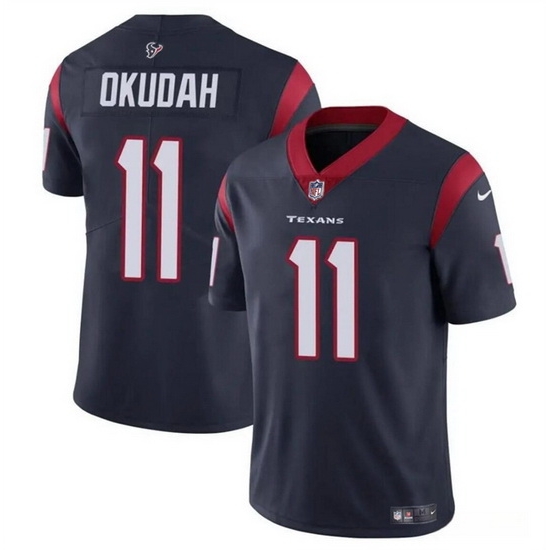 Men Houston Texans 11 Jeff Okudah Navy Vapor Untouchable Stitched Football Jersey Men Houston Texans 11 Jeff Okudah Navy Vapor Untouchable Stitched Football Jersey