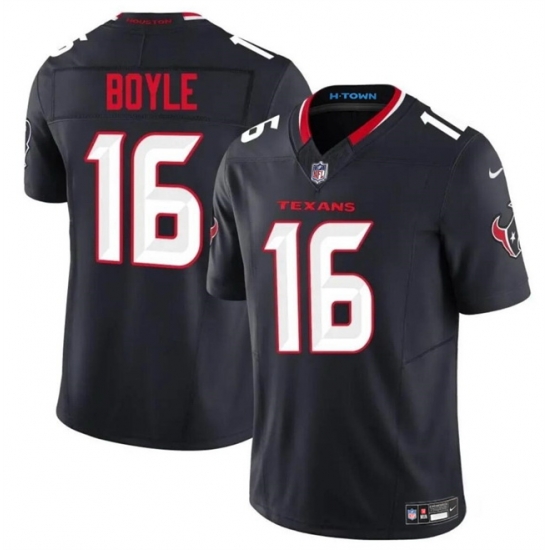 Men Houston Texans 16 Tim Boyle Navy 2024 Vapor F U S E Limited Stitched Jersey Men Houston Texans 16 Tim Boyle Navy 2024 Vapor F U S E Limited Stitched Jersey