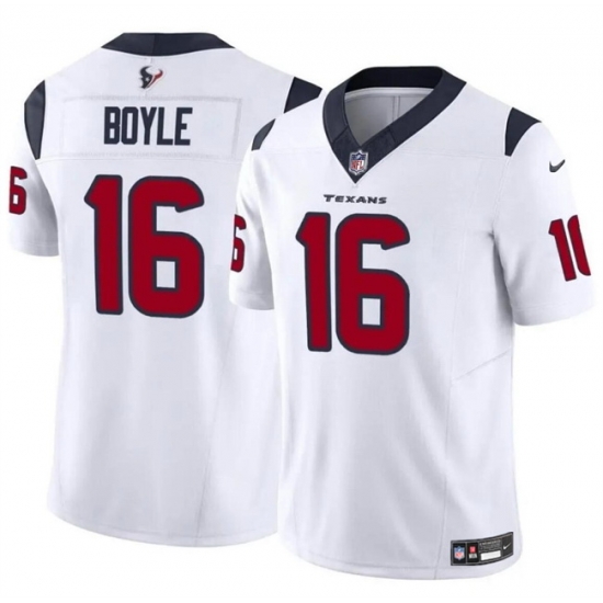 Men Houston Texans 16 Tim Boyle White 2024 F U S E Vapor Untouchable Stitched Football Jersey Men Houston Texans 16 Tim Boyle White 2024 F U S E Vapor Untouchable Stitched Football Jersey