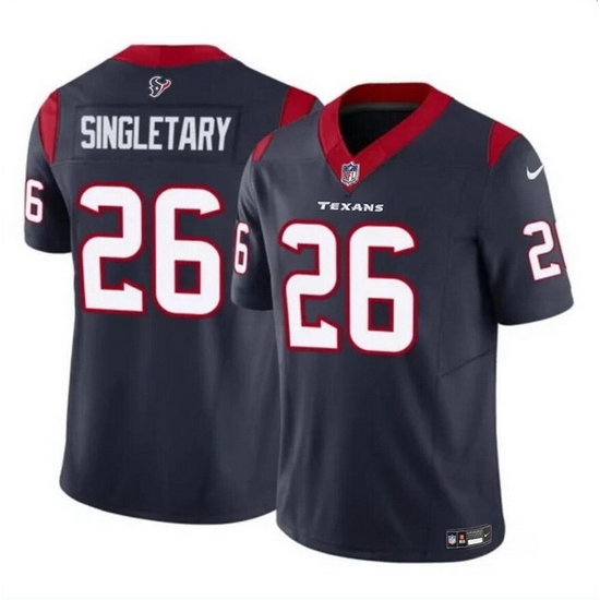 Men Houston Texans 26 Devin Singletary Navy 2023 F U S E Vapor Untouchable Stitched Football Jersey Men Houston Texans 26 Devin Singletary Navy 2023 F U S E Vapor Untouchable Stitched Football Jersey
