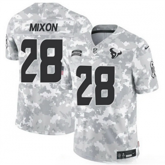 Men Houston Texans 28 Joe Mixon 2024 F U S E Arctic Camo Salute To Service Limited Stitched Football Jersey Men Houston Texans 28 Joe Mixon 2024 F U S E Arctic Camo Salute To Service Limited Stitched Football Jersey
