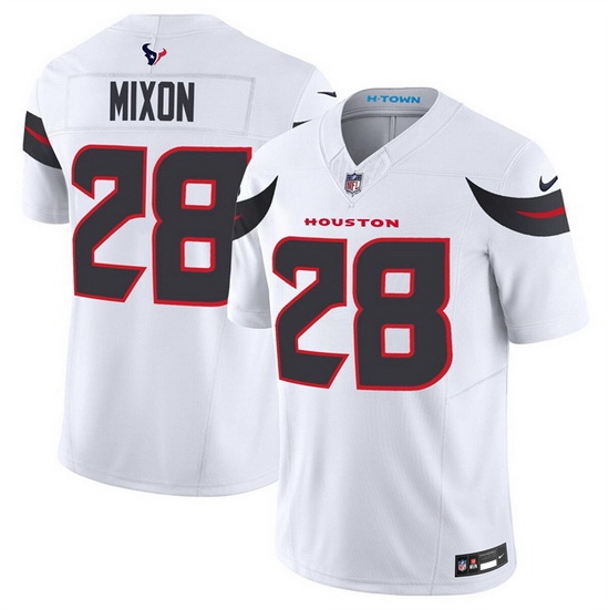 Men Houston Texans 28 Joe Mixon White 2024 Vapor F U S E Limited Stitched Jersey Men Houston Texans 28 Joe Mixon White 2024 Vapor F U S E Limited Stitched Jersey