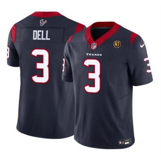 Men Houston Texans 3 Tank Dell Navy 2023 F U S E With John Madden Patch Vapor Limited Stitched Football Jersey Men Houston Texans 3 Tank Dell Navy 2023 F U S E With John Madden Patch Vapor Limited Stitched Football Jersey