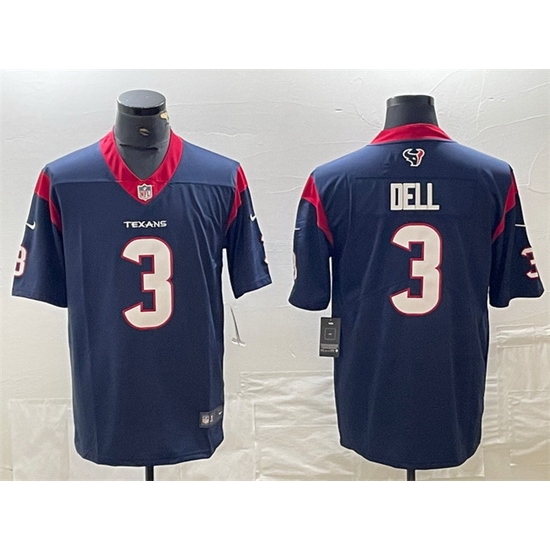 Men Houston Texans 3 Tank Dell Navy Vapor Untouchable Stitched Football Jersey Men Houston Texans 3 Tank Dell Navy Vapor Untouchable Stitched Football Jersey