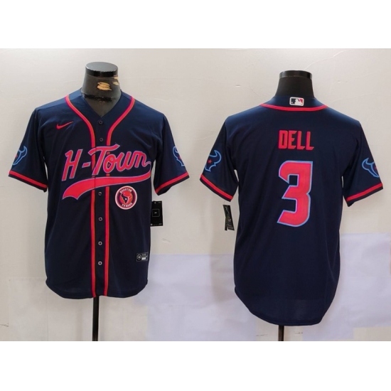 Men Houston Texans 3 Tank Dell Navy With Patch Cool Base Stitched Baseball Jersey 2 Men Houston Texans 3 Tank Dell Navy With Patch Cool Base Stitched Baseball Jersey 2