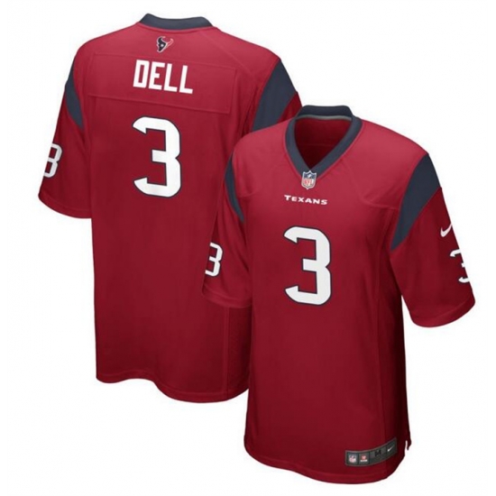 Men Houston Texans 3 Tank Dell Red Stitched Game Football Jersey Men Houston Texans 3 Tank Dell Red Stitched Game Football Jersey