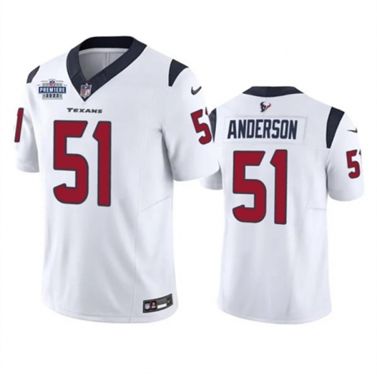 Men Houston Texans 51 Will Anderson Jr White 2023 F U S E With Prem1ere Patch Vapor Untouchable Limited Stitched Football Jersey Men Houston Texans 51 Will Anderson Jr White 2023 F U S E With Prem1ere Patch Vapor Untouchable Limited Stitched Football Jersey