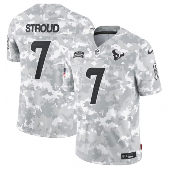 Men Houston Texans 7 C J Stroud 2024 Arctic Camo Salute To Service Limited Stitched Football Jersey Men Houston Texans 7 C J Stroud 2024 Arctic Camo Salute To Service Limited Stitched Football Jersey
