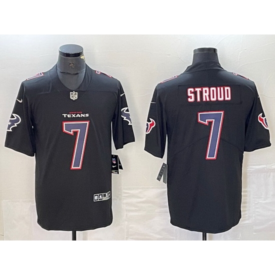 Men Houston Texans 7 C J Stroud Black Fashion With Patch Vapor Untouchable Limited Stitched Football Jersey Men Houston Texans 7 C J Stroud Black Fashion With Patch Vapor Untouchable Limited Stitched Football Jersey