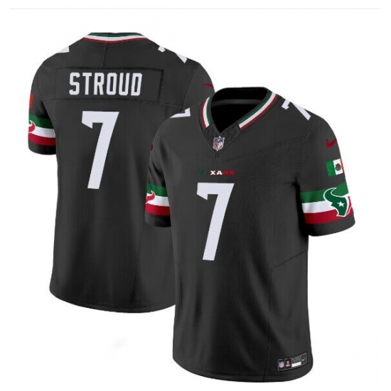 Men Houston Texans 7 C J Stroud Black Mexico F U S E Vapor Limited Stitched Jersey Men Houston Texans 7 C J Stroud Black Mexico F U S E Vapor Limited Stitched Jersey