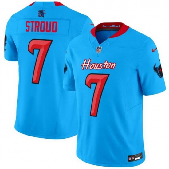 Men Houston Texans 7 C J Stroud Blue 2024 Vapor F U S E Limited Stitched Jersey Men Houston Texans 7 C J Stroud Blue 2024 Vapor F U S E Limited Stitched Jersey