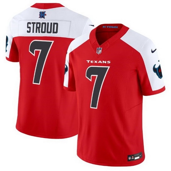 Men Houston Texans 7 C J Stroud Red White 2024 F U S E Vapor Limited Stitched Jersey Men Houston Texans 7 C J Stroud Red White 2024 F U S E Vapor Limited Stitched Jersey