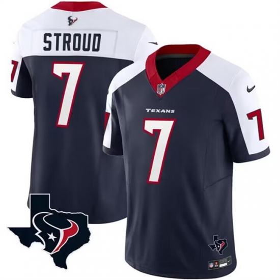 Men Houston Texans 7 C J Stroud White Navy 2023 F U S E Vapor Untouchable Limited Stitched Football Jersey Men Houston Texans 7 C J Stroud White Navy 2023 F U S E Vapor Untouchable Limited Stitched Football Jersey