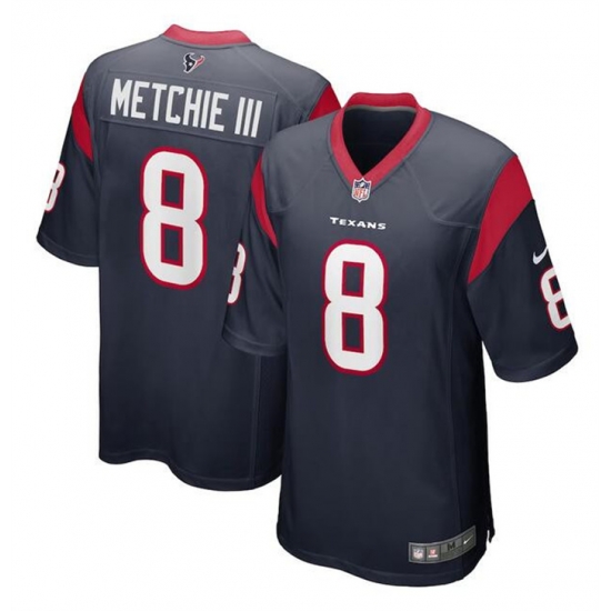 Men Houston Texans 8 John Metchie III Navy Stitched Game Football Jersey Men Houston Texans 8 John Metchie III Navy Stitched Game Football Jersey