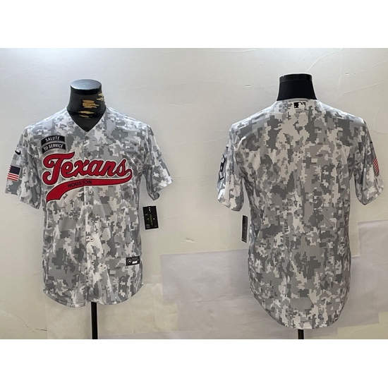 Men Houston Texans Blank Camo With Patch Cool Base Stitched Baseball Jersey Men Houston Texans Blank Camo With Patch Cool Base Stitched Baseball Jersey
