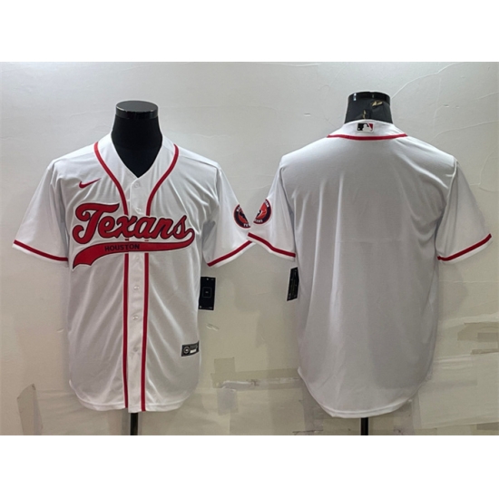 Men Houston Texans Blank White With Patch Cool Base Stitched Baseball Jersey Men Houston Texans Blank White With Patch Cool Base Stitched Baseball Jersey