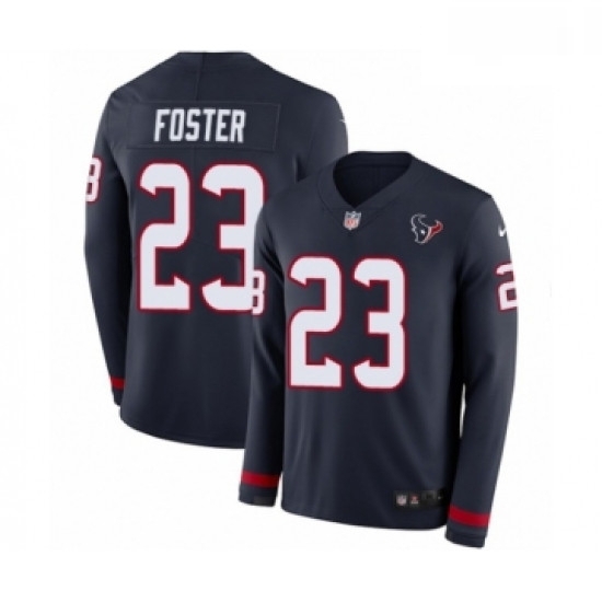 Men Nike Houston Texans 23 Arian Foster Limited Navy Blue Therma Long Sleeve NFL Jersey Men Nike Houston Texans 23 Arian Foster Limited Navy Blue Therma Long Sleeve NFL Jersey