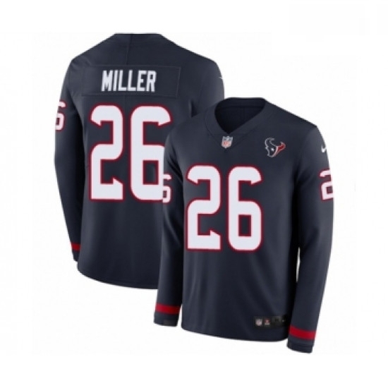 Men Nike Houston Texans 26 Lamar Miller Limited Navy Blue Therma Long Sleeve NFL Jersey Men Nike Houston Texans 26 Lamar Miller Limited Navy Blue Therma Long Sleeve NFL Jersey