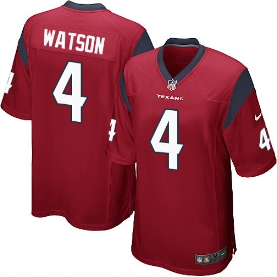 Men Nike Houston Texans 4 Deshaun Watson Game Red Alternate NFL Jersey Men Nike Houston Texans 4 Deshaun Watson Game Red Alternate NFL Jersey