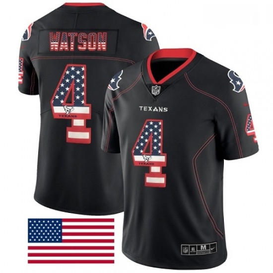 Men Nike Houston Texans 4 Deshaun Watson Limited Black Rush USA Flag NFL Jersey Men Nike Houston Texans 4 Deshaun Watson Limited Black Rush USA Flag NFL Jersey