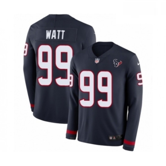 Men Nike Houston Texans 99 JJ Watt Limited Navy Blue Therma Long Sleeve NFL Jersey Men Nike Houston Texans 99 JJ Watt Limited Navy Blue Therma Long Sleeve NFL Jersey