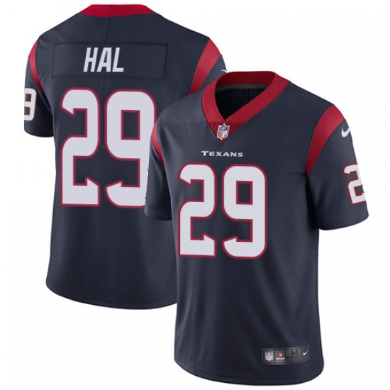Men Nike Texans #29 Andre Hal Navy Blue Team Color Stitched NFL Vapor Untouchable Limited Jersey Men Nike Texans #29 Andre Hal Navy Blue Team Color Stitched NFL Vapor Untouchable Limited Jersey