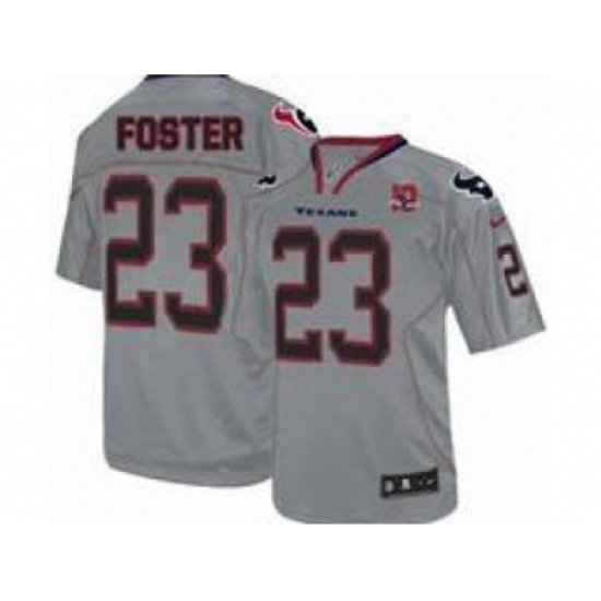 Nike Houston Texans 23 Arian Foster Grey Elite W 10th Patch NFL Jersey Nike Houston Texans 23 Arian Foster Grey Elite W 10th Patch NFL Jersey