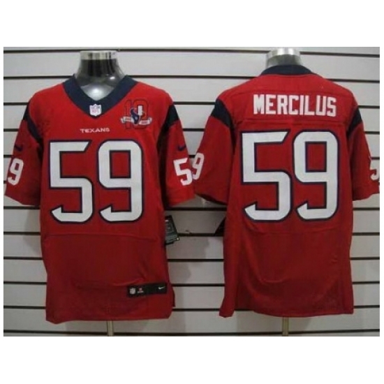 Nike Houston Texans 59 Whitney Mercilus Red Elite W 10th Patch NFL Jersey Nike Houston Texans 59 Whitney Mercilus Red Elite W 10th Patch NFL Jersey