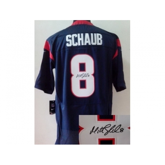 Nike Houston Texans 8 Matt Schaub Blue Signed Elite NFL Jersey Nike Houston Texans 8 Matt Schaub Blue Signed Elite NFL Jersey