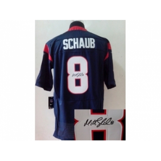 Nike Houston Texans 8 Matt Schaub blue Elite signature NFL Jersey Nike Houston Texans 8 Matt Schaub blue Elite signature NFL Jersey