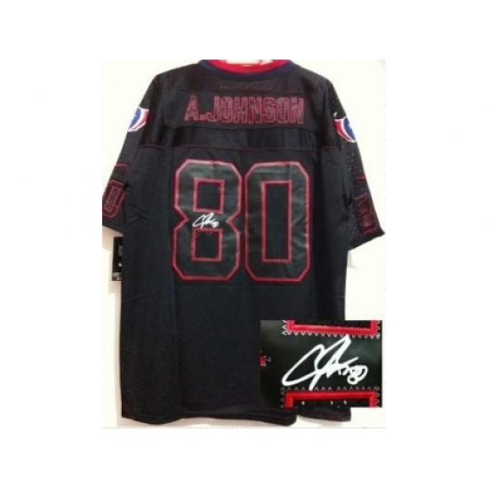 Nike Houston Texans 80 Andre Johnson Black Elite Light Out Signed NFL Jersey Nike Houston Texans 80 Andre Johnson Black Elite Light Out Signed NFL Jersey
