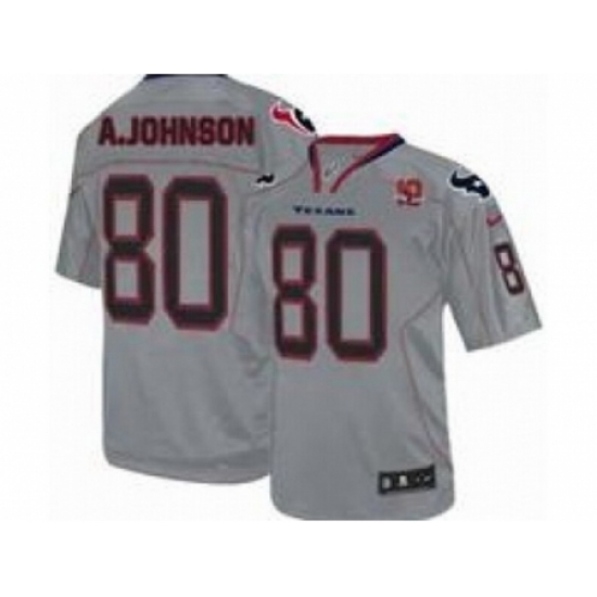 Nike Houston Texans 80 Andre Johnson Grey Elite W 10th Patch NFL Jerseys Nike Houston Texans 80 Andre Johnson Grey Elite W 10th Patch NFL Jerseys