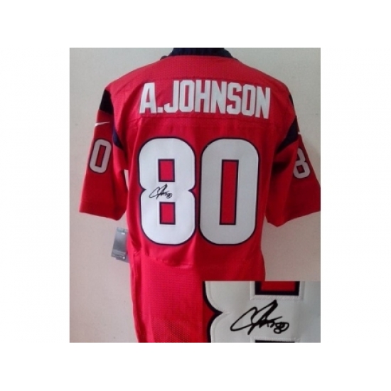 Nike Houston Texans 80 Andre Johnson Red Elite Signed NFL Jersey Nike Houston Texans 80 Andre Johnson Red Elite Signed NFL Jersey