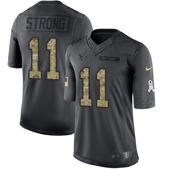 Nike Texans #11 Jaelen Strong Black Mens Stitched NFL Limited 2016 Salute to Service Jersey Nike Texans #11 Jaelen Strong Black Mens Stitched NFL Limited 2016 Salute to Service Jersey